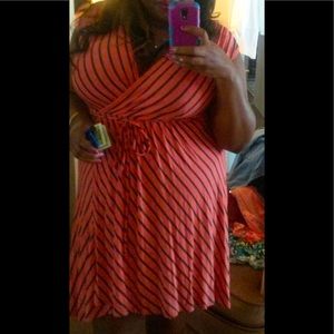 Plus Size Sun Dress With Stripes